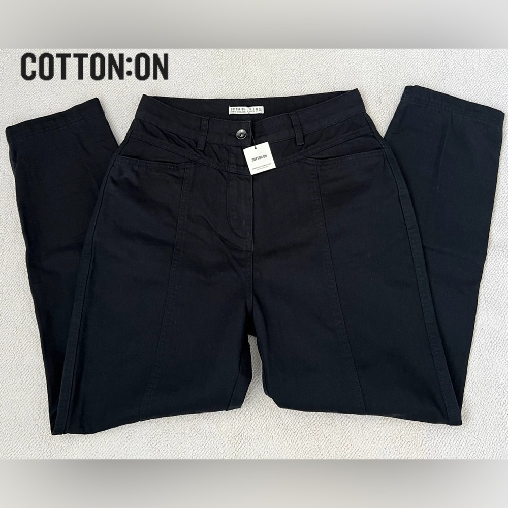 COTTON:ON Women’s Bailey Front Yoke Pant Washed Black High Rise Size: 8